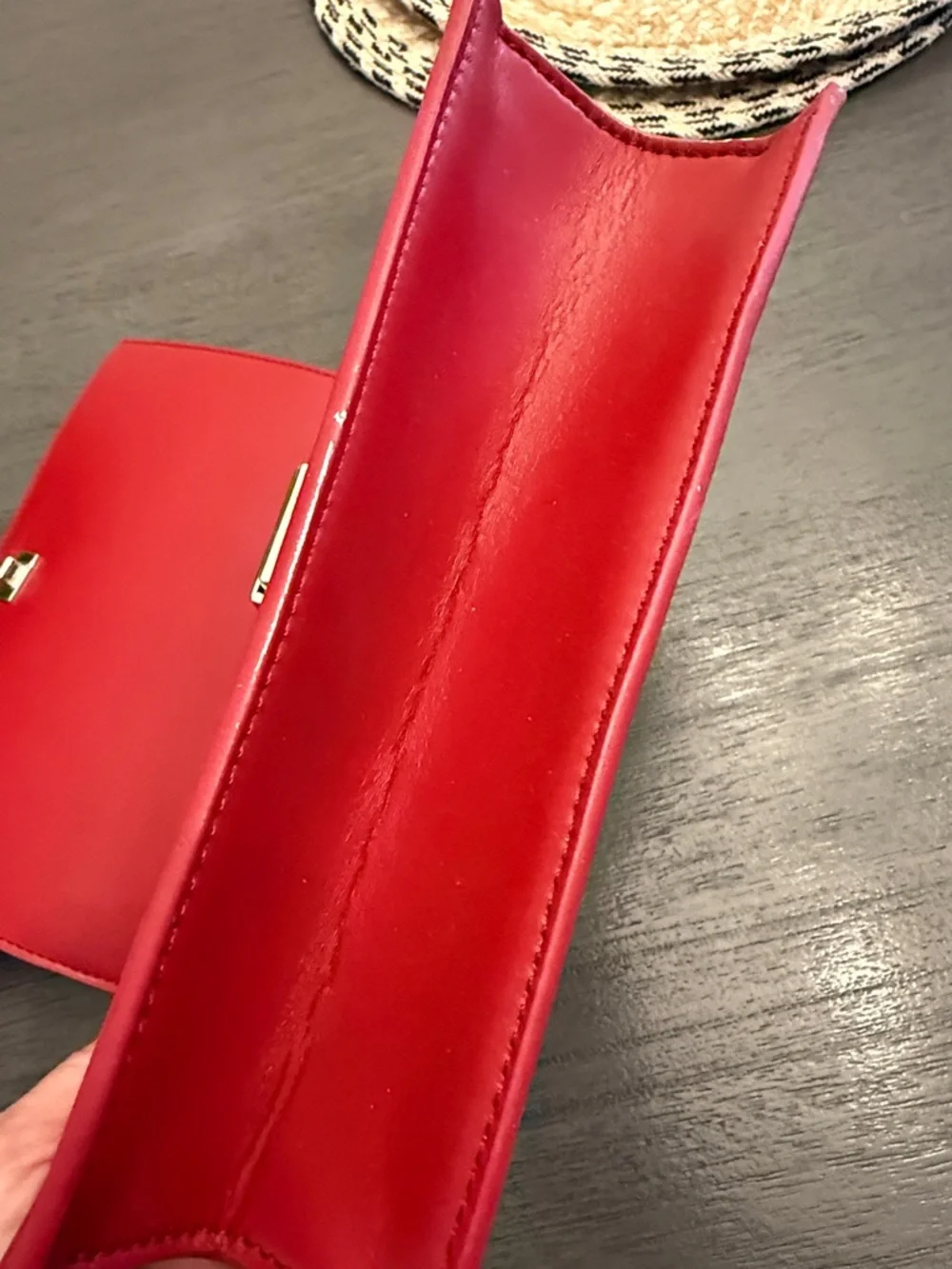 Charles & Keith Red and‎ Cream Canvas NWT Crossbody Bag Medium